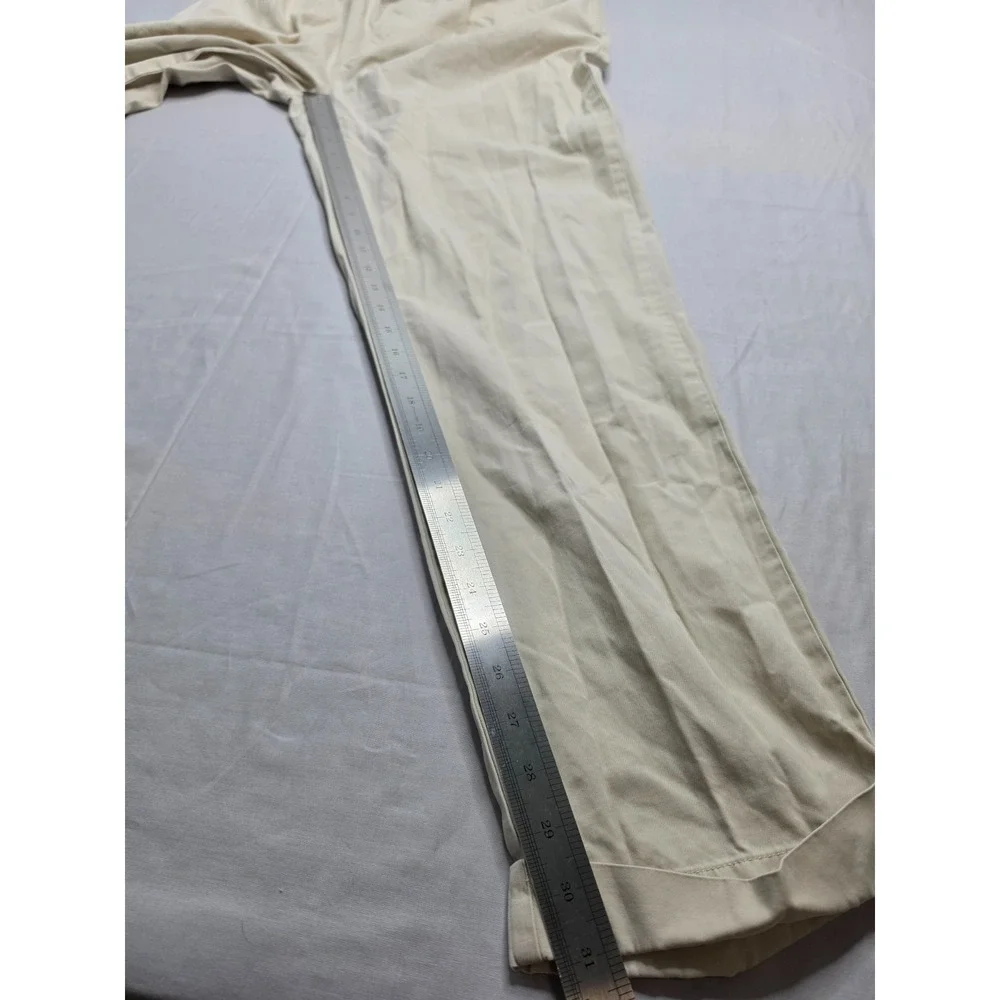 Polo Ralph Lauren Hammond Pants Men 32 Beige 100% Cotton Straight Leg Cuffed Hem